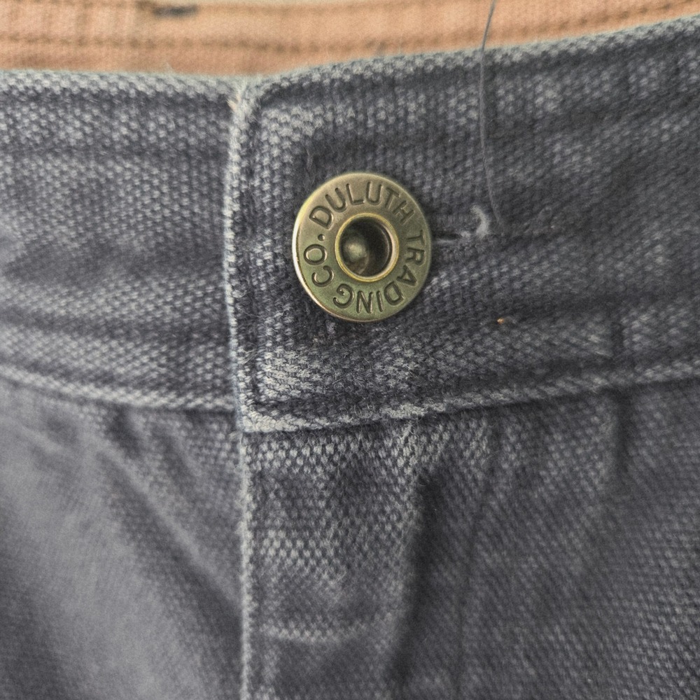Duluth Trading Fire Hose Carpenter Pants Mens 38x32 Gray Cotton Canvas Workwear - Picture 11 of 16